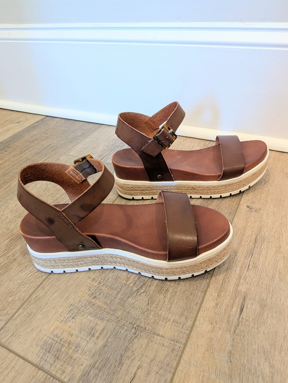 MIA Tan Leather Platform Espadrille Sandal | 8 - Picture 3 of 5